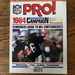 September 1984 Pro! NFL Football Magazine Todd Christensen Cover Insiders Guide