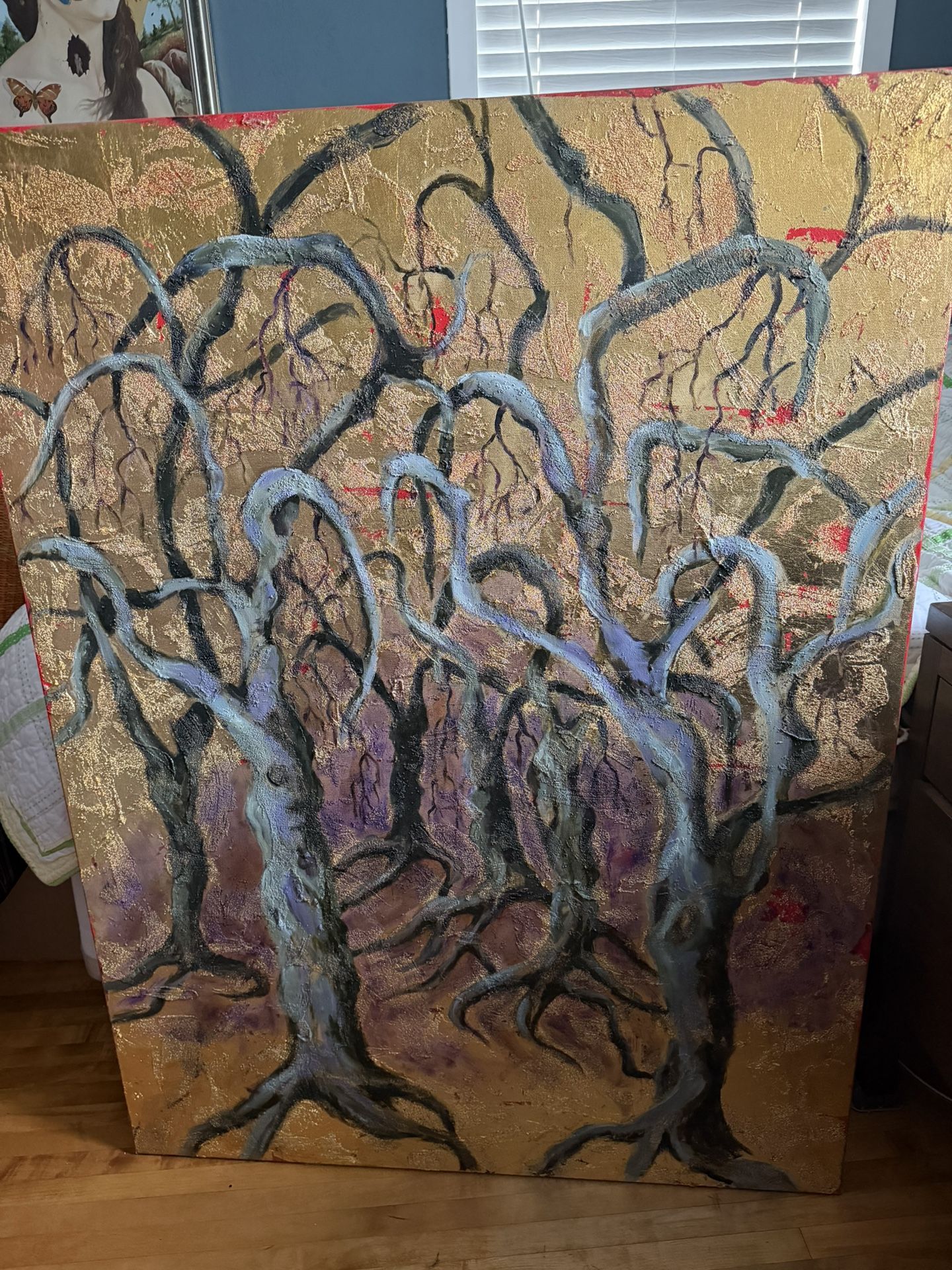 Beautiful Canvas Oil Painting: Trees In An Enchanted Forest