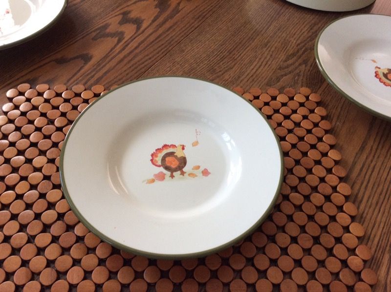 New PBK Set of 4 Thanksgiving / Turkey Plates