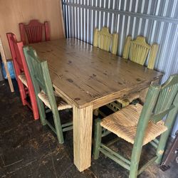TABLE AND CHAIRS RUSTIC 