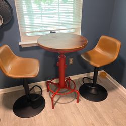 Adjustable Bar Height Table and Stools