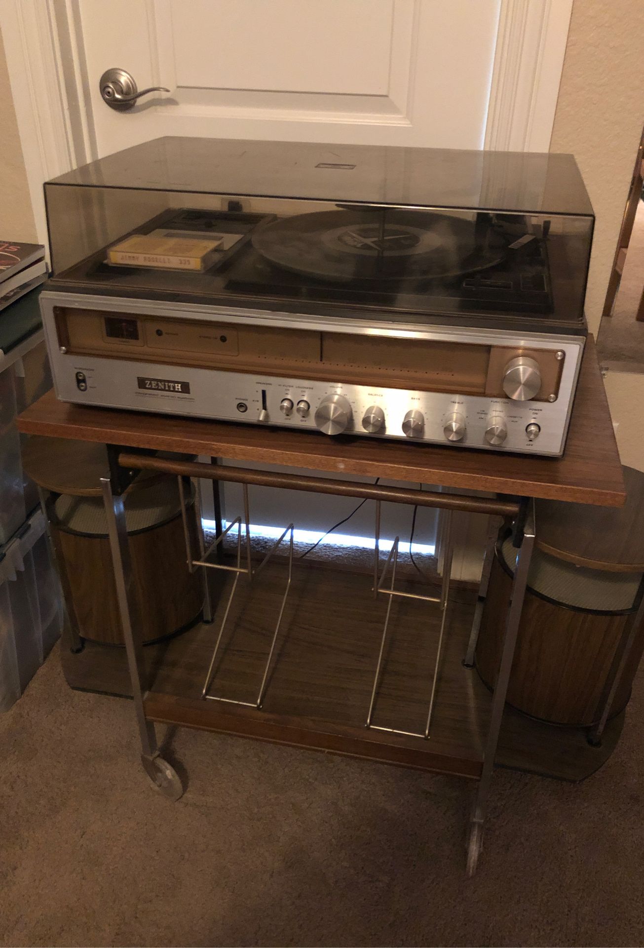 Zenith cassette and turntable , pair of speakers, and cart