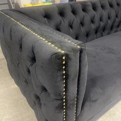 Beautiful black velvet sofa