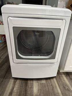 White Front-Load Dryer with Diamond Glass Door