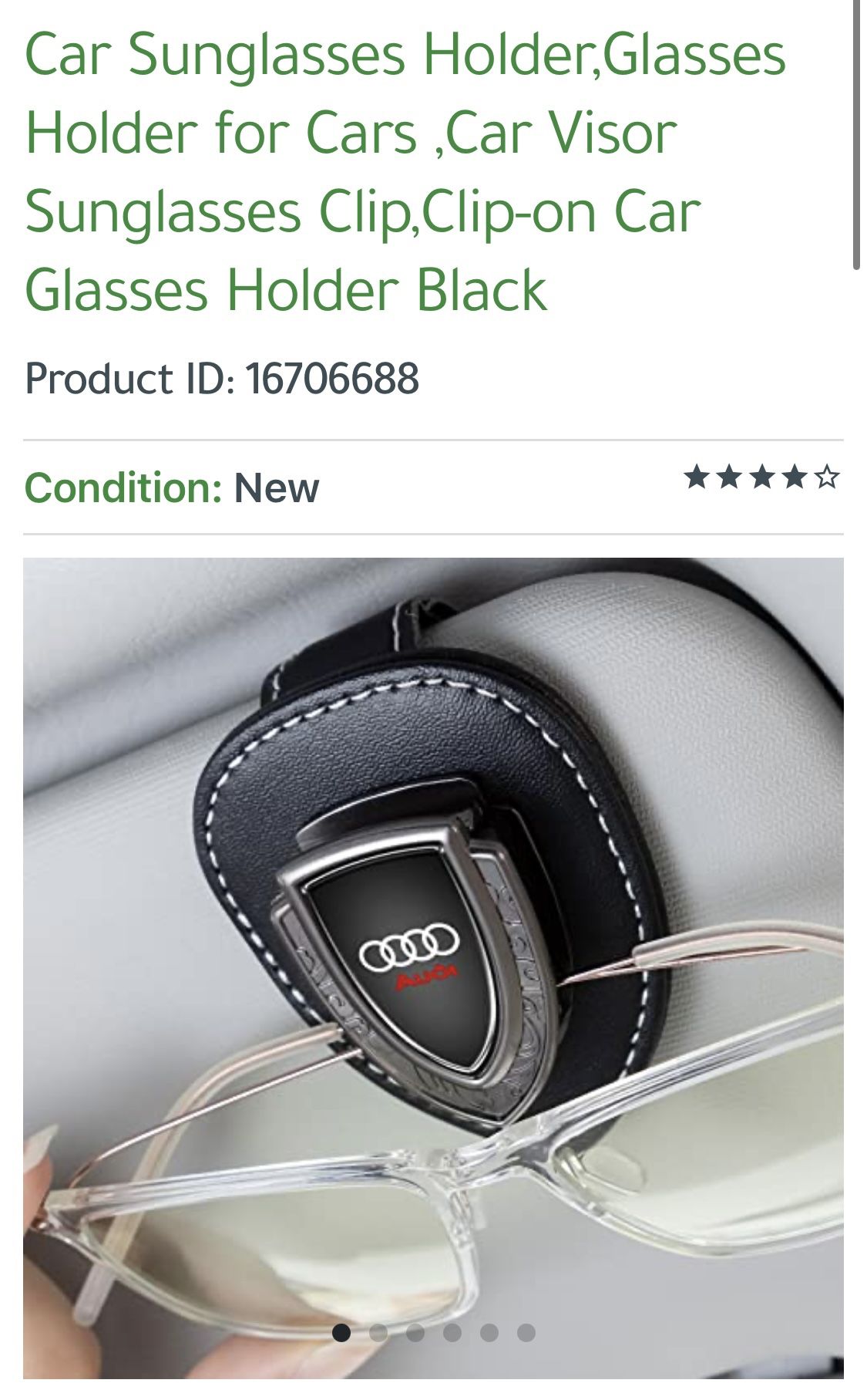 AUDI Leather SunGlasses π Car Visor Holder