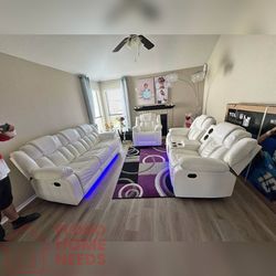 3- Pieces Ice color Power Recliner sofa set