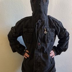 Criminal damage Brand Hooded Black Jacket