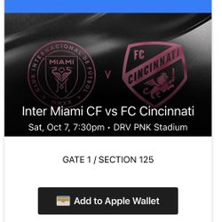 Inter Miami Vs Cincinnati 10/7
