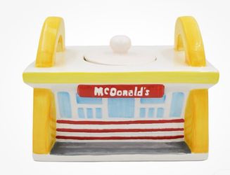 VTG Treasure Craft McDonald's Restaurant Golden Arches Cookie Jar w/Original Box