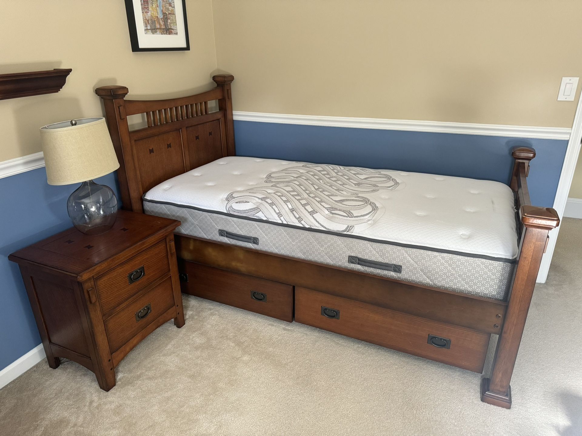 Bedroom Set- XL Twin Bed, Nightstand, and Desk 