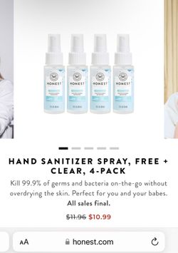 Honest Spray Sanitizer 20 Count 