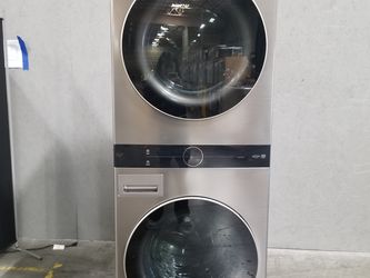 LG WashTower Stacked 4.5 Cu.Ft. Front Load Washer & 7.4 Cu.Ft. Electric Dryer - Graphite Steel (WKE100HVA-D-H718)