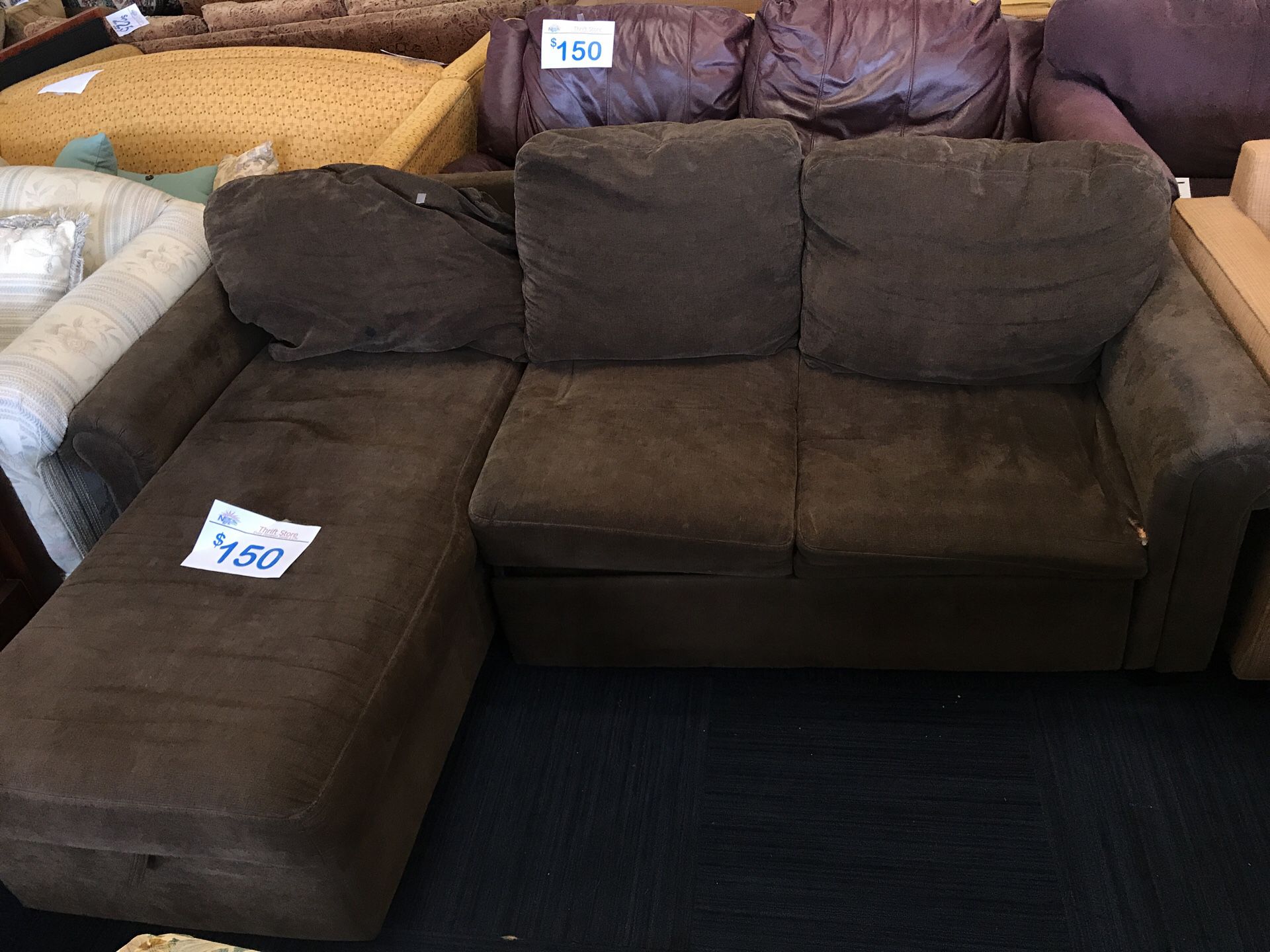 Small Brown Microfiber sectional couch