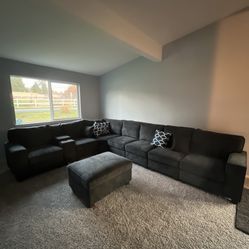 Henry Chenille Upholstered Sofa ( Dark Grey Chenille) 