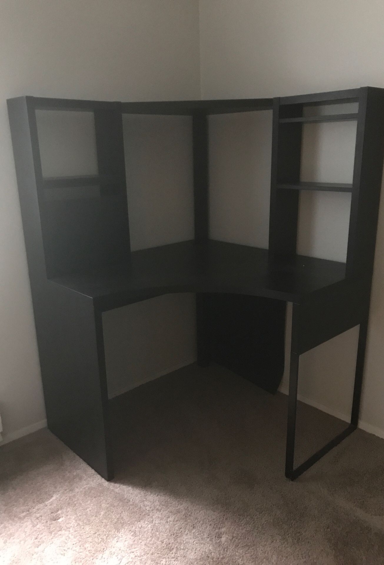 Black IKEA corner desk