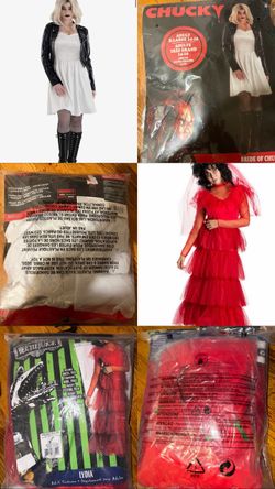 Chucky Bride Tiffany Costume for women and Lydia Beetlejuice