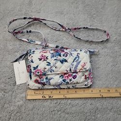 Vera Bradley Women's Cotton Wallet Crossbody Bag W/ RFID Protection Floral NWT