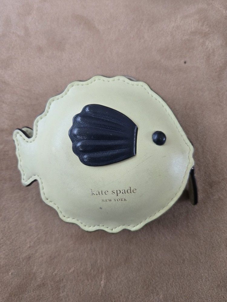 Kate Spade Puffy Coin Purse in smooth Italian leather Lemon Meringue