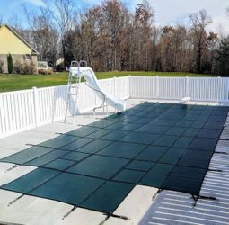 Pool Cover 18x36ft, Safety Pool Cover with 4x8ft Center End  
