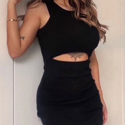 Black Cutout Bodycon Dress 