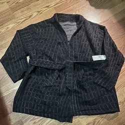 Nike Yoga Therma-FIT Luxe Robe DX6375-010 Womens Size 1X Kimono Tie Front New 