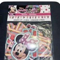 Minnie Mouse Birthday Banner 6 Ft