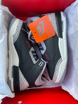 Nike Air Jordan 3 Retro Black Cement Grey White Gradeschool GS size 5.5