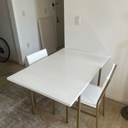 White Kitchen Table And Two Chairs