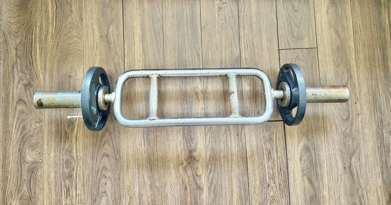 Tricep Bicep Curl Bar standard Weight With (2) Plates 5Lbs Each