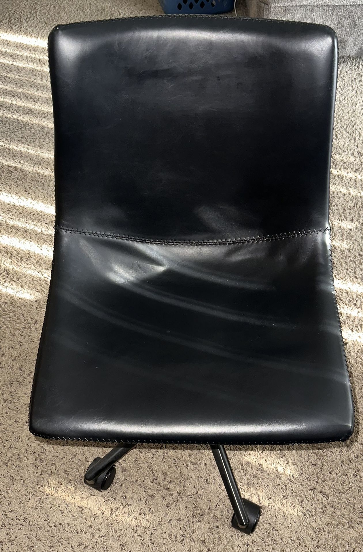 Black Leather Rolling Chair