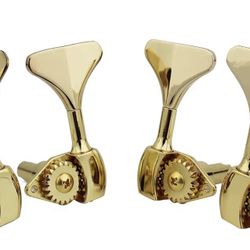Guyker Bass Machine Head (2R + 2L) - 1:20 Ratio Open Gear Tuners Tuning Key Pegs Replacement for Electric Jazz Guitar Bass or Precision Instruments - 