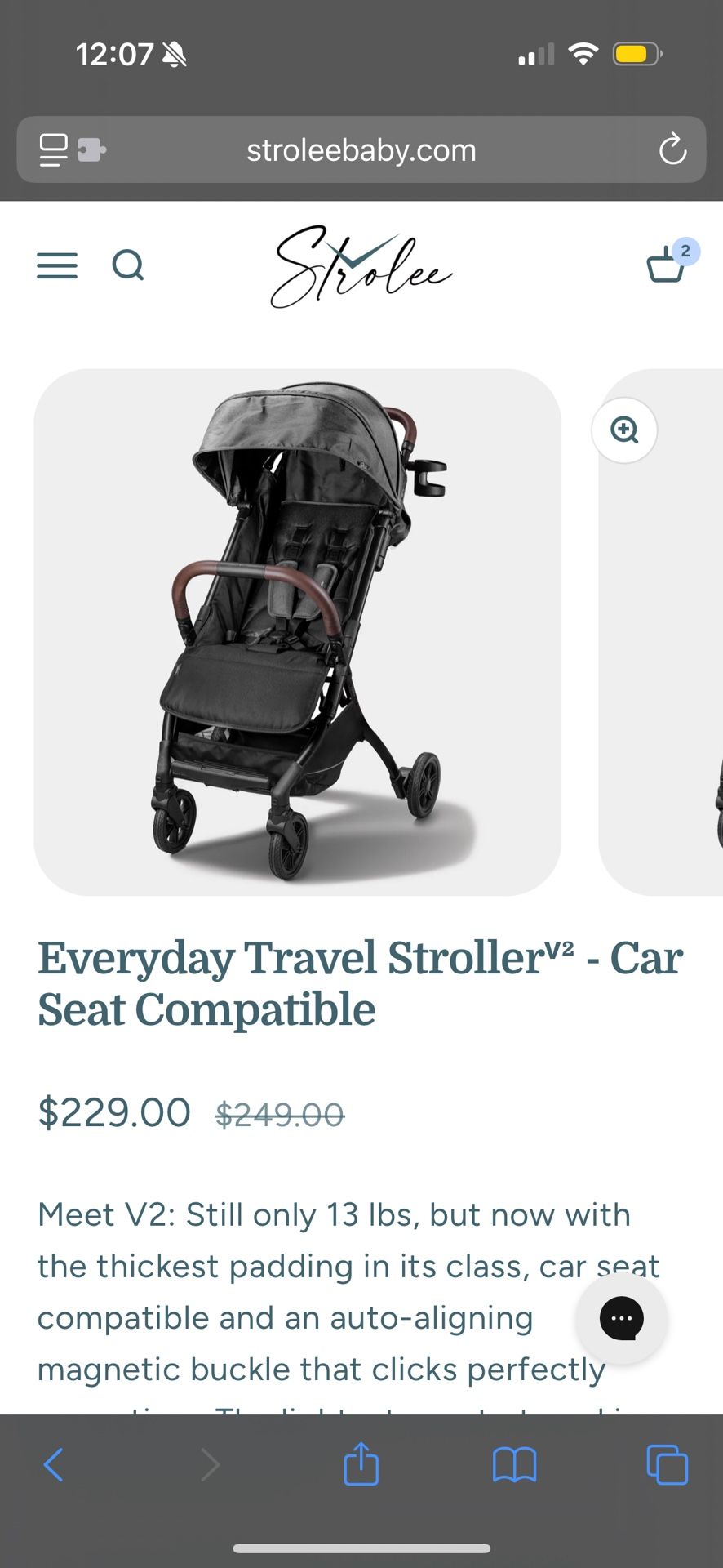 Strolee Baby Travel Stroller V2