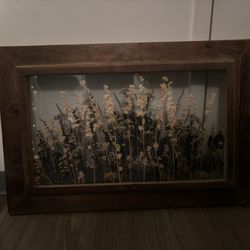 Large Pressed Flower Wall Art in Solid Wood Frame