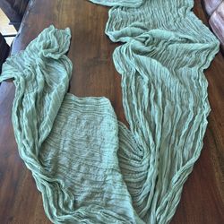 Sage Green Cheesecloth Table Runner 