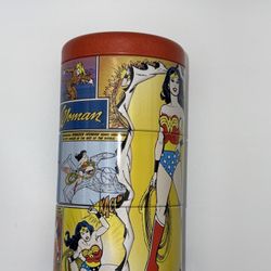 DC Comics Wonder Woman Tin Container – Vintage Comic Art, 4 Compartments
