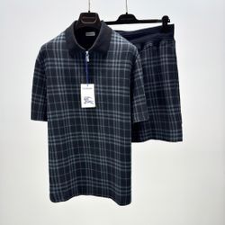 Burberry Men's Plaid Quarter-Zip Polo set 