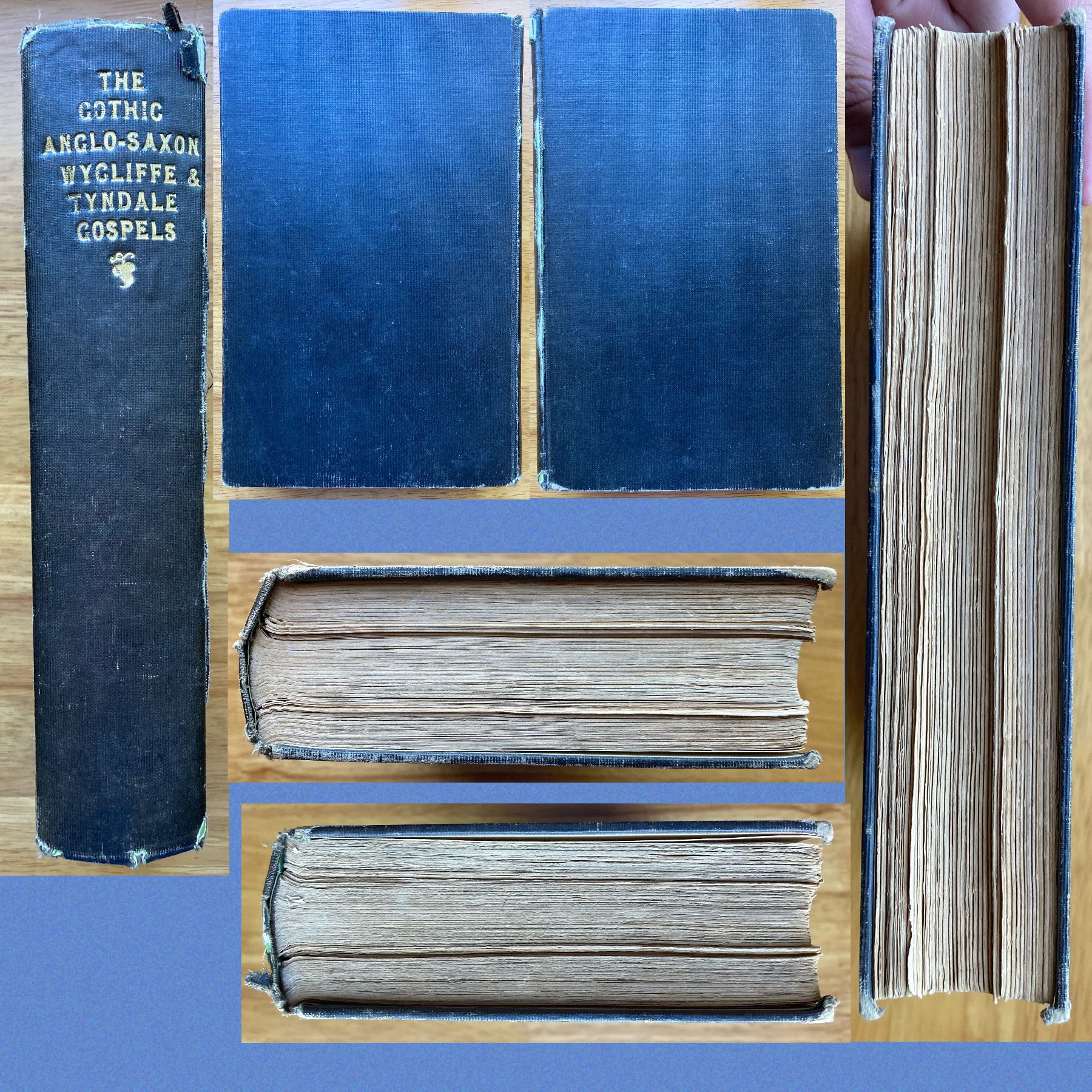 1865 Gothic Saxon Wycliffe Tyndale Gospels In Parallel Columns Joseph Bosworth