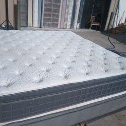 Used King Pillowtop Mattress And Box Spring 
