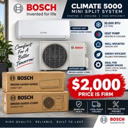 BRAND NEW BOSCH 30,000 BTU MINI SPLIT SYSTEM