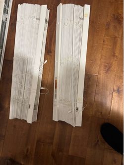 2” White Faux Wood Blinds – 33.5” W x 65” H – Set of 2
