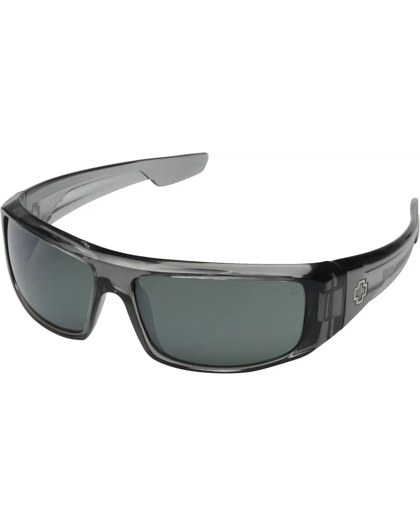 Spy+ Logan Sunglasses Wrap Men's Clear Smoke / Happy Gray Green Lens