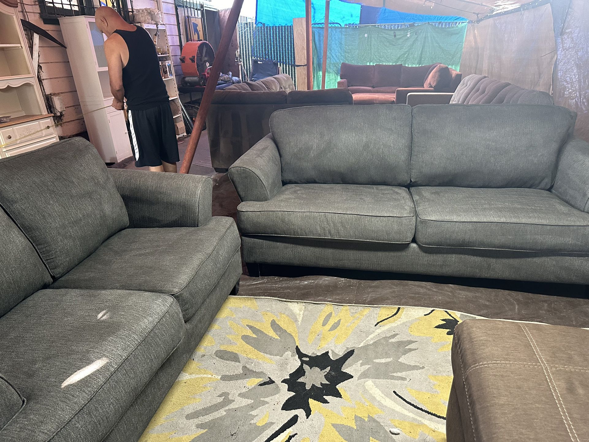Gray Couch And Loveseat Sectional 275 Each Delivery 40 Dollars Local