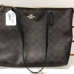 Coach Brown Canvas Zip Tote 👜 (70499751)