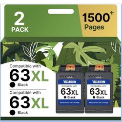 63XL Black High-Yield Ink Cartridge for HP (2 Black Pack)