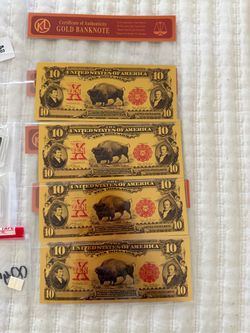 Bank note in Gold $10