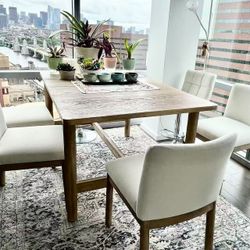 West Elm Hargrove Extendable Dining Table With Matching 4 Chairs 