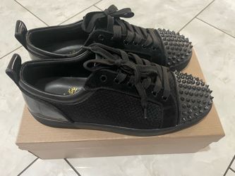 Black Spiked Toe Low-Top Sneakers