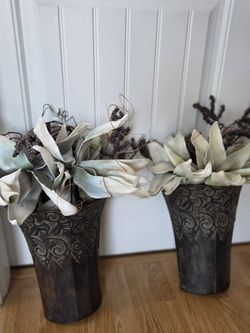 Set of Metal Wall Flower Holders