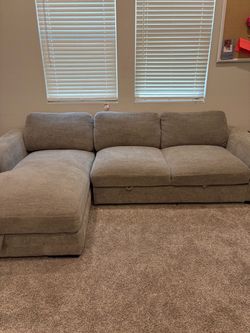 Gray Fabric Sectional Sofa with Chaise