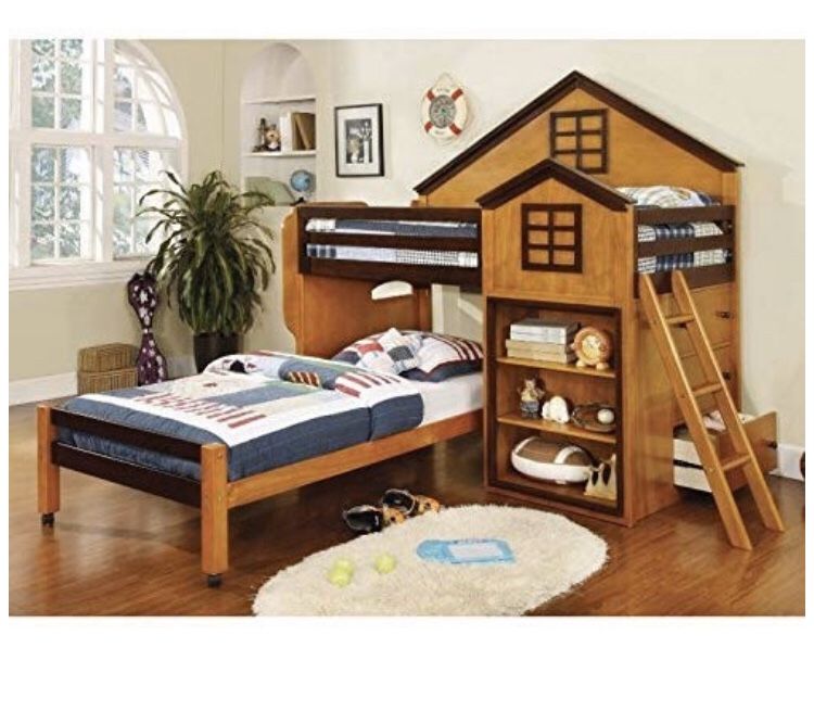 Youth Twin Bunk Bed - house shape